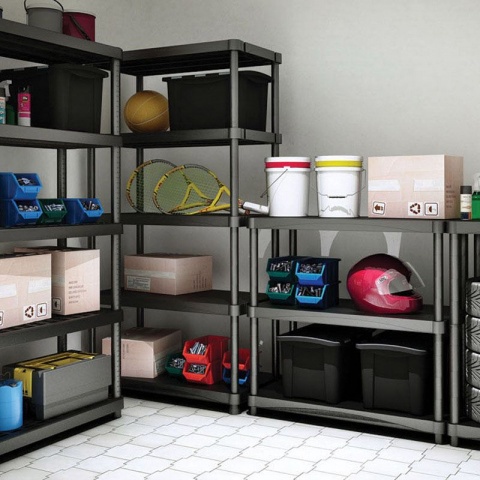 Terry Ραφιέρα Πλαστική QBlack 4080S 80 x 40 x H 173.4 cm (3060/4+3060/5) (Μαύρο)