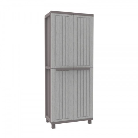 Terry JWood 368 - Two Door Cabinet with 4 Shelving Unit 680 x 375 x 170mm (Grey / Dark Grey)
