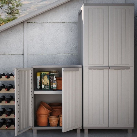 Terry Ντουλάπα Πλαστική JWood 268 - 2Φυλλη 680 x 375 x 170mm (Γκρι / Σκούρο Γκρι)