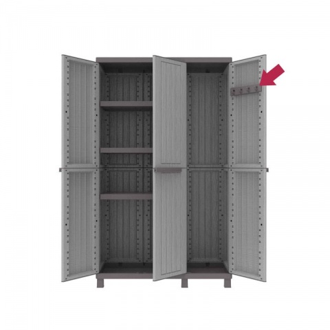 Terry Ντουλάπα Πλαστική CWood 102Α - 3Φυλλη 1020 x 390 x 1700mm (Γκρι / Σκούρο Γκρι)