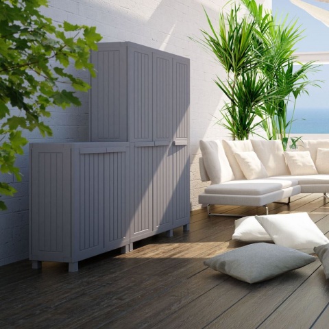 Terry Ντουλάπα Πλαστική CWood 102Α - 3Φυλλη 1020 x 390 x 1700mm (Γκρι / Σκούρο Γκρι)