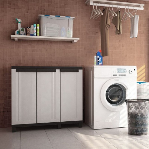 Terry Ντουλάπα Πλαστική Twist Black 102B - 3Φυλλη 1020 x 390 x 915mm (Γκρι / Μαύρο)