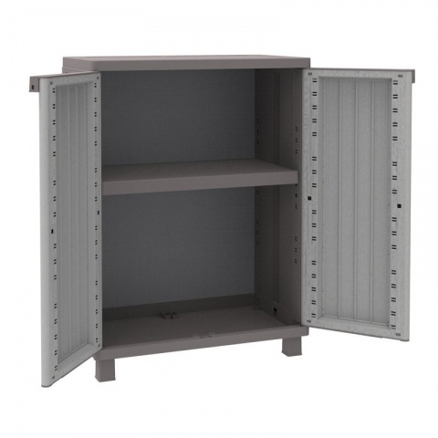 Terry Ντουλάπα Πλαστική JWood 68 - 2Φυλλη 680 x 375 x 915mm (Γκρι / Σκούρο Γκρι)