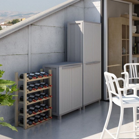 Terry Ντουλάπα Πλαστική JWood 68 - 2Φυλλη 680 x 375 x 915mm (Γκρι / Σκούρο Γκρι)