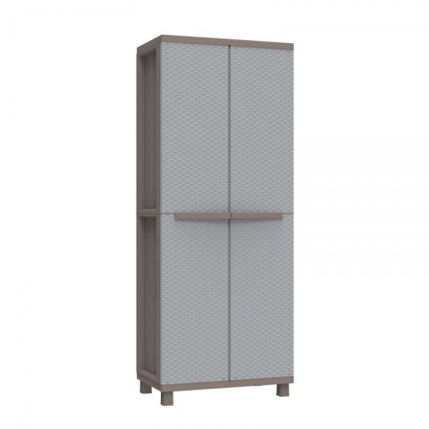 Terry JRattan 368 - Two Door Cabinet with 4 Shelving Unit 68 x 37.5 x 170cm (Grey - Brown / Grey)