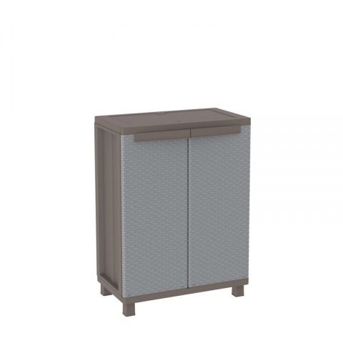 Terry JRattan 68 - Two Door Cabinet with 1 Adjustable Shelf 68 x 37.5 x 91.5cm (Grey - Brown / Grey)