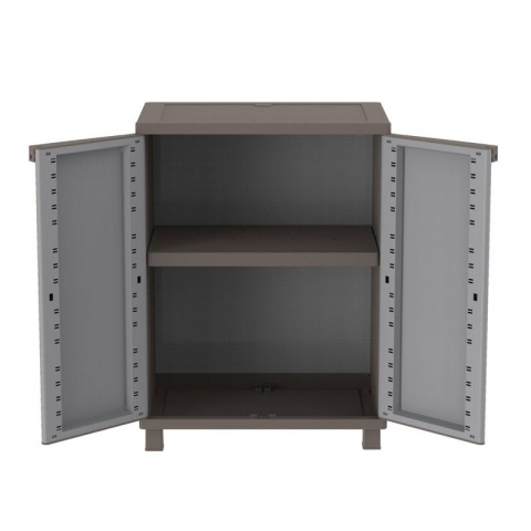 Terry Ντουλάπα Πλαστική JRattan 68 - 2Φυλλη 68 x 37.5 x 91.5cm (Γκρι - Καφέ / Γκρι)