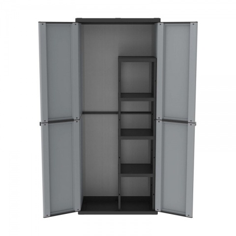 Terry Ντουλάπα Πλαστική JLine 368 - 2Φυλλη με Διαχωριστικό 68 x 37.5 x 163.5cm (Γκρι / Μαύρο)