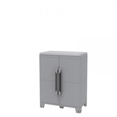 Terry Modular 2 - Two Door Cabinet with 1 Modular Shelf 78 x 43.6 x 101.6cm (Grey)