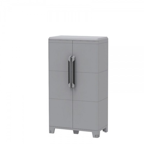 Terry Modular 3 - Two Door Cabinet with 2 Modular Shelves 78 x 43.6 x 143cm (Grey)