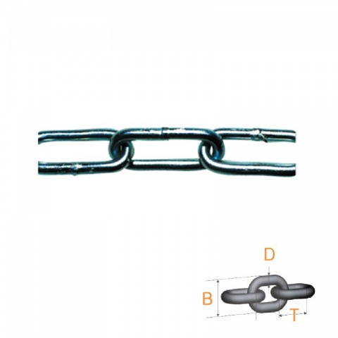PEWAG Αλυσίδα DIN 5685/C Γαλβανιζέ Χρωμιωμένη 6 x 42 x 24mm - 1m