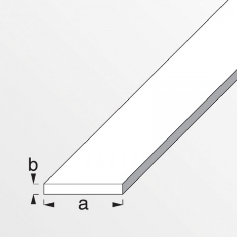 Alfer Βέργα Πλακέ Από Αναδιωμένο Αλουμίνιο 25 x 2mm - 1m Ασημί
