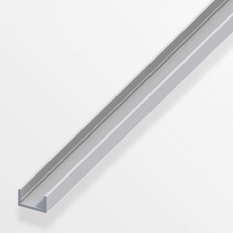 Alfer Προφίλ U από Ανοδιωμένο Αλουμίνιο 10 x 16.5 x 1.5mm - 1m Ασημί