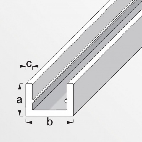 Alfer Προφίλ U από Ανοδιωμένο Αλουμίνιο 10 x 19.5 x 1.5mm - 1m Ασημί