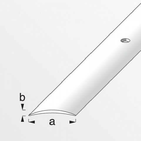 Alfer Προφίλ Τοξοειδή για Ένωση Δαπέδων Βιδωτό από Ανοδιωμένο Αλουμίνιο a: 30 x b: 5mm - 1m Ασημί