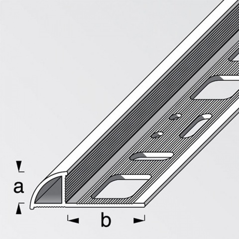 Alfer Προφίλ Πλακιδίων με Ημιστρόγγυλη Εξωτερική Γωνία από Ανοδιωμένο Αλουμίνιο 10 x 19.5 mm - 2.5m Χρυσό