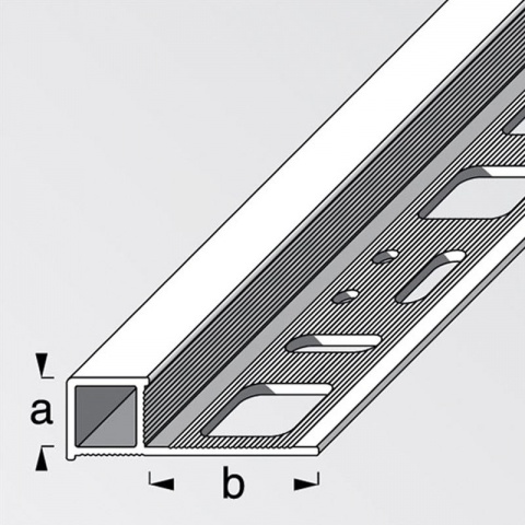 Alfer Προφίλ Πλακιδίων με Τετράγωνη Εξωτερική Γωνία Πολλαπλών Χρώσεων από Ανοδιωμένο Αλουμίνιο 8 x 19.5mm - 2.5m Ασημί