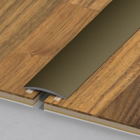 Alfer Προφίλ Τοξοειδή για Ένωση Δαπέδων Αυτοκόλλητο από Ανοδιωμένο Αλουμίνιο 30 x 5mm - 1m Ασημί