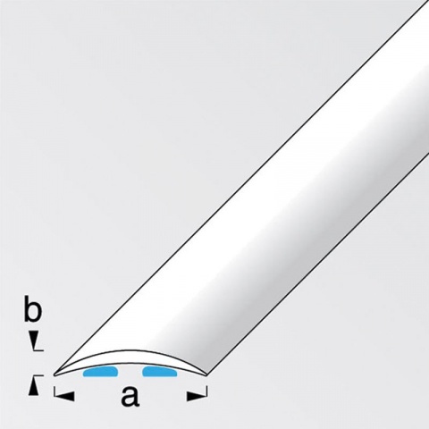 Alfer Προφίλ Τοξοειδή για Ένωση Δαπέδων Αυτοκόλλητο από Ανοδιωμένο Αλουμίνιο 30 x 5mm - 2m Ασημί