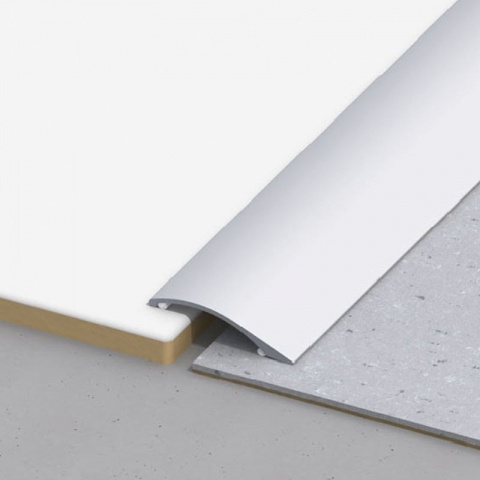 Alfer Προφίλ Ένωσης Ανισοϋψών Δαπέδων Αυτοκόλλητο από Ανοδιωμένο Αλουμίνιο 38.5 x 7.5mm - 1m Ασημί