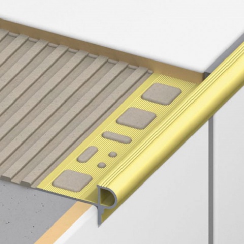 Alfer Προφίλ για Σκαλοπάτια "Florentine" από Ανοδιωμένο Αλουμίνιο 10 x 24.5 x 7.5mm - 2.5m Ασημί