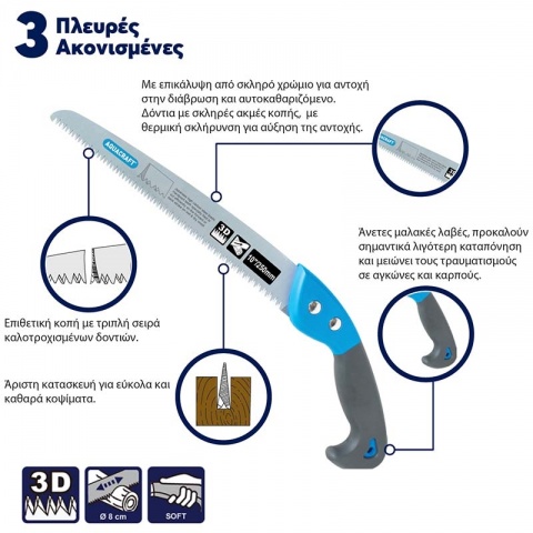 AQUACRAFT Πριόνι Κήπου SOFT GRIP 300mm