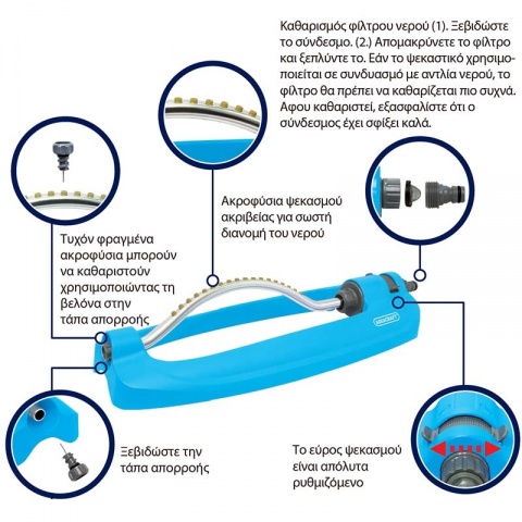 AQUACRAFT Ψεκαστήρας Ποτίσματος Premium Παλλόμενος με 18 Ρυθμιζόμενες Οπές