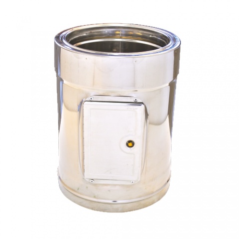 SPIRODUCT Ανοξείδωτη Μονωμένη Θυρίδα αιθάλης – Θερμόμετρου 0.4mm Ø230/280mm