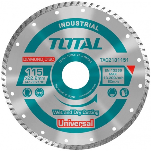 TOTAL Διαμαντόδισκος UNIVERSAL TURBO 115 x 22.2mm (TAC2131151)