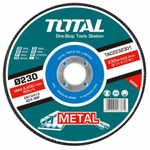TOTAL Δίσκος Λειάνσεως Μετάλλου Ø 230 x 6mm (TAC2232301)