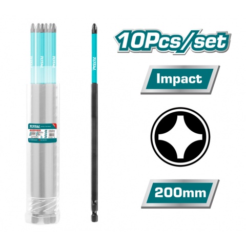TOTAL Μύτες Μαγνητικές Μαύρες ΡH2 200mm 10 ΤΕΜ (TACIM16PH283)