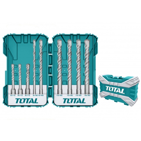 TOTAL 9PCS SDS - PLUS Hammer Drill Bits SET (TACSDL30901)