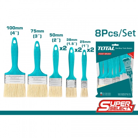 TOTAL ΣΕΤ 8 ΤΕΜ Πινέλα Βαφής SUPER SELECT (THT8450801)