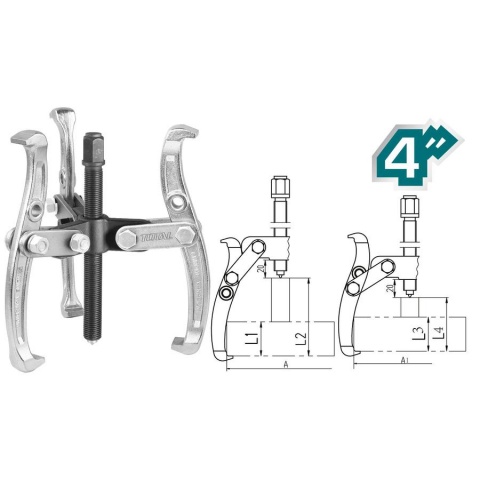TOTAL Three Jaws Puller 4" (THTGP346)
