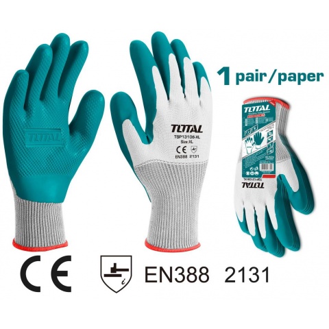 TOTAL Γάντια Εργασίας Ενισχυμένα LATEX N° 10 XL (TSP13106-XL)