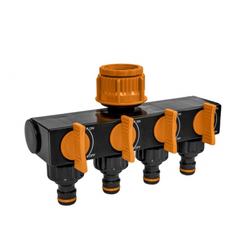 BRADAS 4-WAY TAP ADAPTER WITH VALVES (ECO-PWB3033)