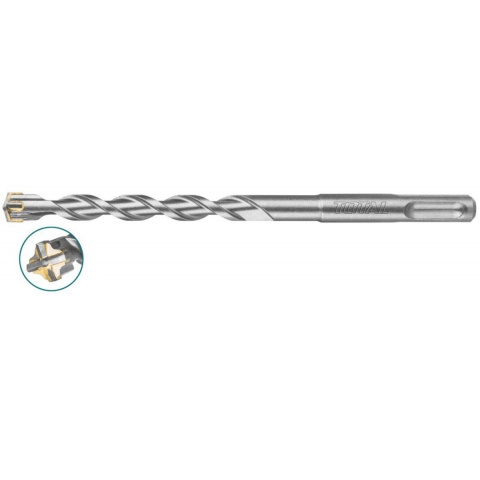 TOTAL Διαμαντοτρύπανο SDS - PLUS S4L (Τετράκοπο) Ø 10x210mm