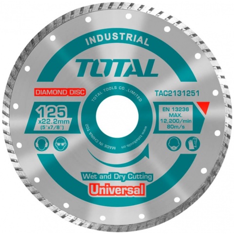 TOTAL Διαμαντόδισκος UNIVERSAL TURBO 125 x 22.2mm (TAC2131251)