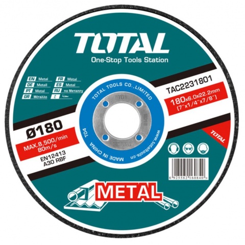 TOTAL Δίσκος Λειάνσεως Μετάλλου Ø 180 x 6mm (TAC2231801)