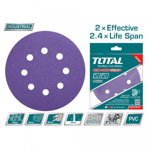 TOTAL ΣΕΤ Γυαλόχαρτα 125mm 10 ΤΕΜ Για TROSLI2001 / TF2031256 (TAC73125101)