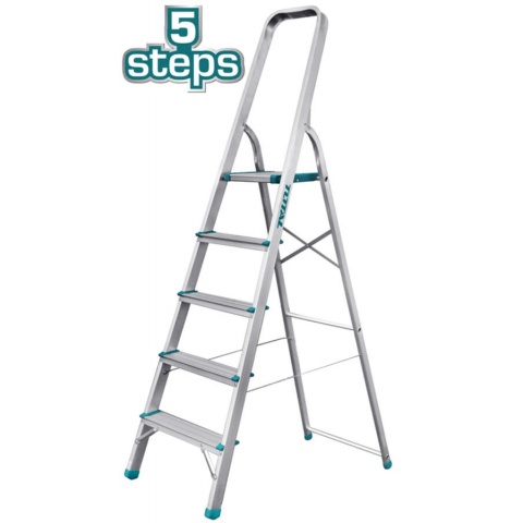 TOTAL Aluminium Ladder 5 Steps (THLAD06051)