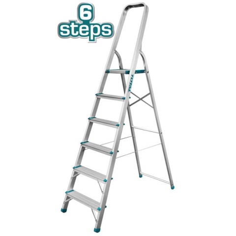 TOTAL Aluminium Ladder 6 Steps (THLAD06061)