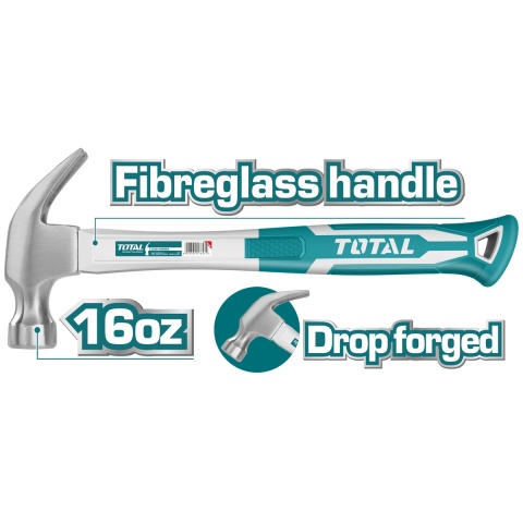 TOTAL Σφυρί Προκοβγάλτης Πλαστική Λαβή 450gr (THT73166)