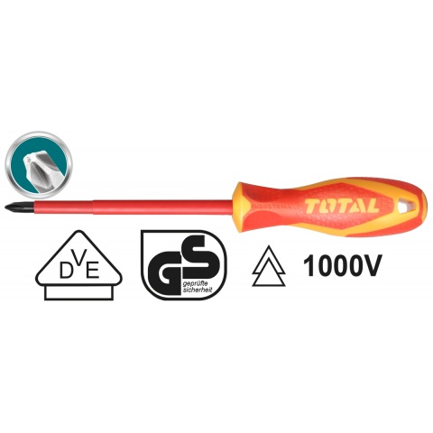TOTAL Insulated Srewdriver 1000V PH0 X 60 (THTISPH060)