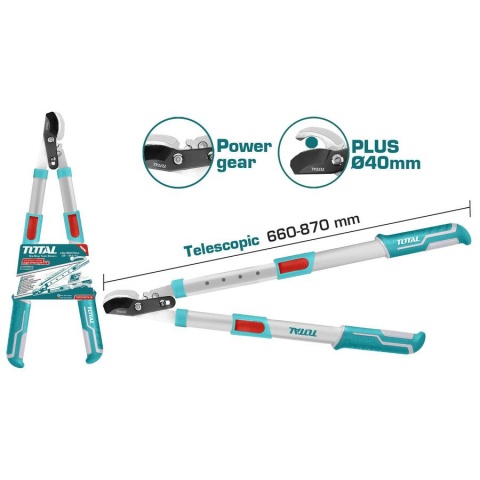 TOTAL Ψαλίδα Κλάδου Τηλεσκοπική με BYPASS 65-85cm (THTS1527416)