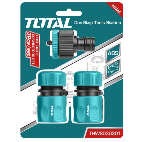TOTAL ΣΕΤ Ταχυσύνδεσμοι Νερού 1/2" 3 ΤΕΜ (THWS030301)