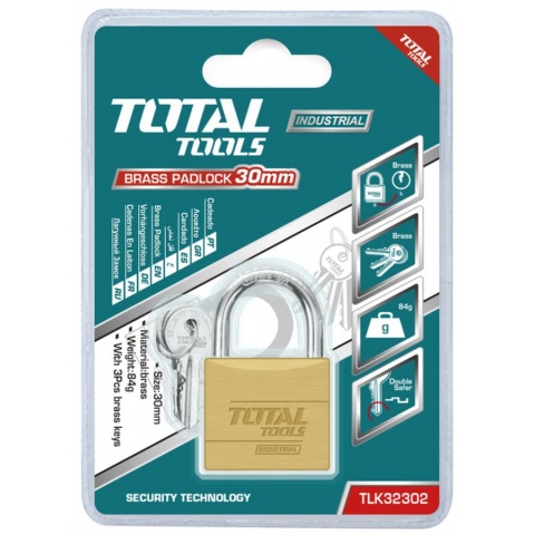 TOTAL Λουκέτο Ορειχάλκινο Β.Τ 30mm (TLK32302)
