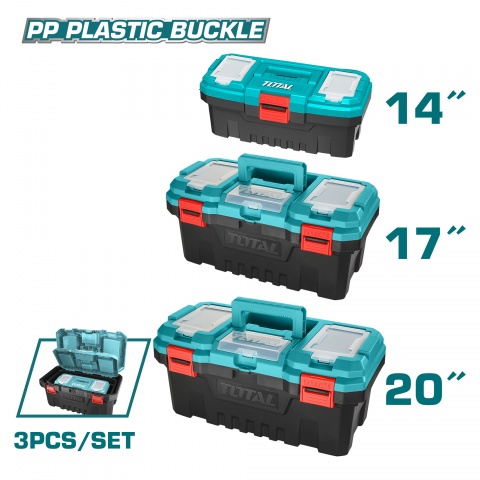 TOTAL 3 PCS Plastic Tool Boxes SET (TPBXK0031)