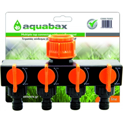 AQUABAX Τετραπλός Σύνδεσμος με Διακόπτες ON / OFF (TS3033)