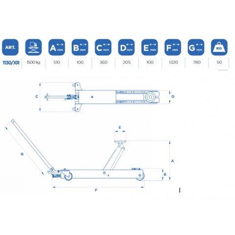 OMCN 1130XR Καροτσόγρυλος με Δυνατότητα Ανύψωσης έως 1.5ton